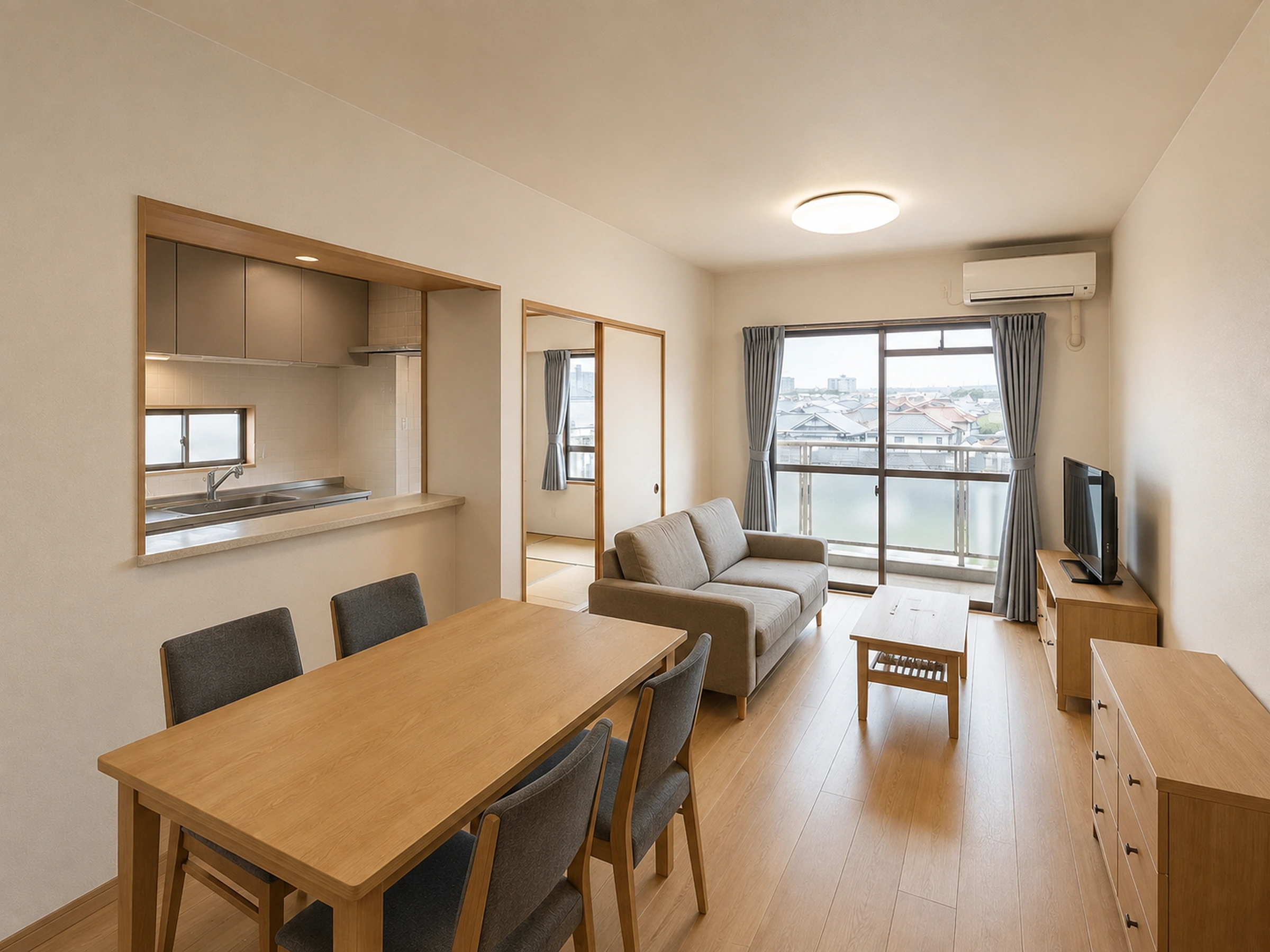 Apartamento renovado em Komaki com acabamentos atualizados e espaço organizado